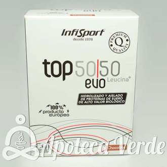 Top 50/50 Evo Leucina+ Sabor Chocolate de Infisport 1kg