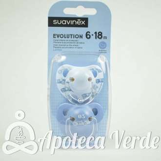 Pack Chupetes Anatómicos Látex Suavinex Evolution Azul 6-18m