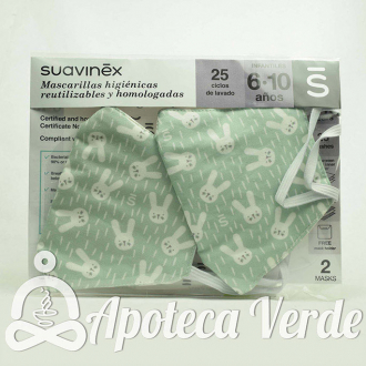 Mascarilla Suavinex Infantil 6-10 años Verde